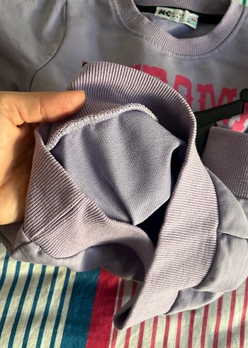 Kız Çocuk Mor Pamuklu Baskılı Sweatshirt - Görsel 4