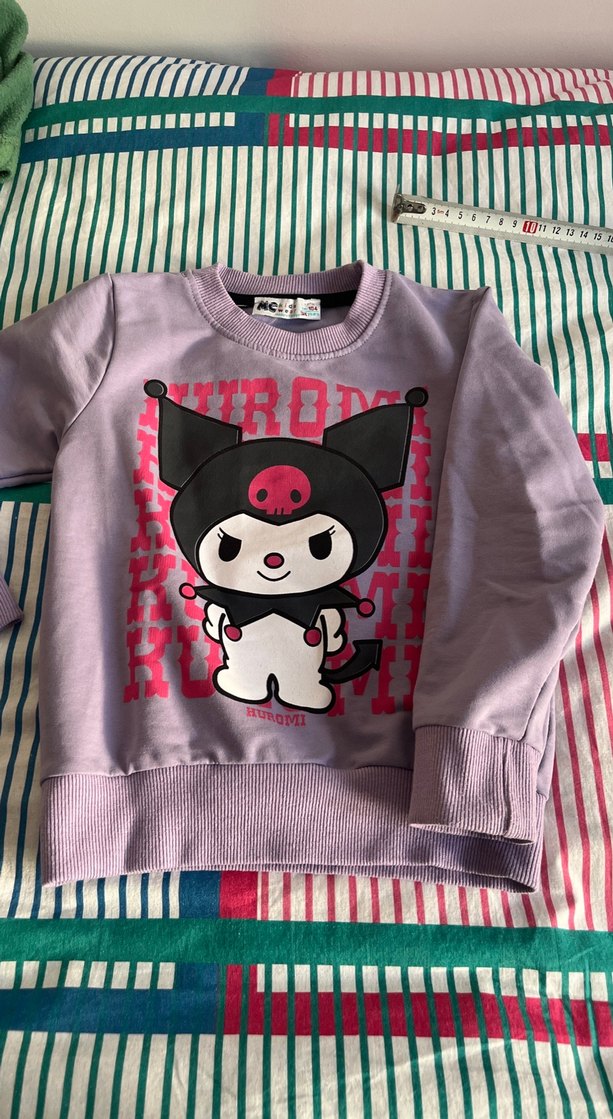 Kız Çocuk Mor Pamuklu Baskılı Sweatshirt - Görsel 2