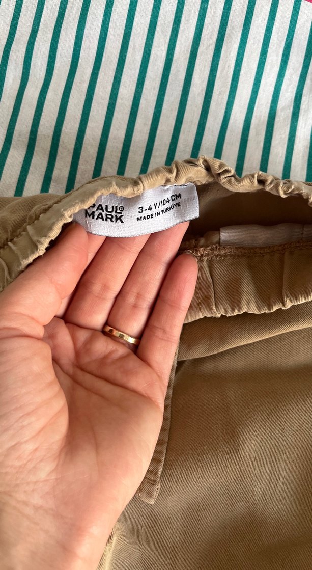 Erkek Çocuk Kahverengi Keten Bol Kesim Pantolon - Görsel 3