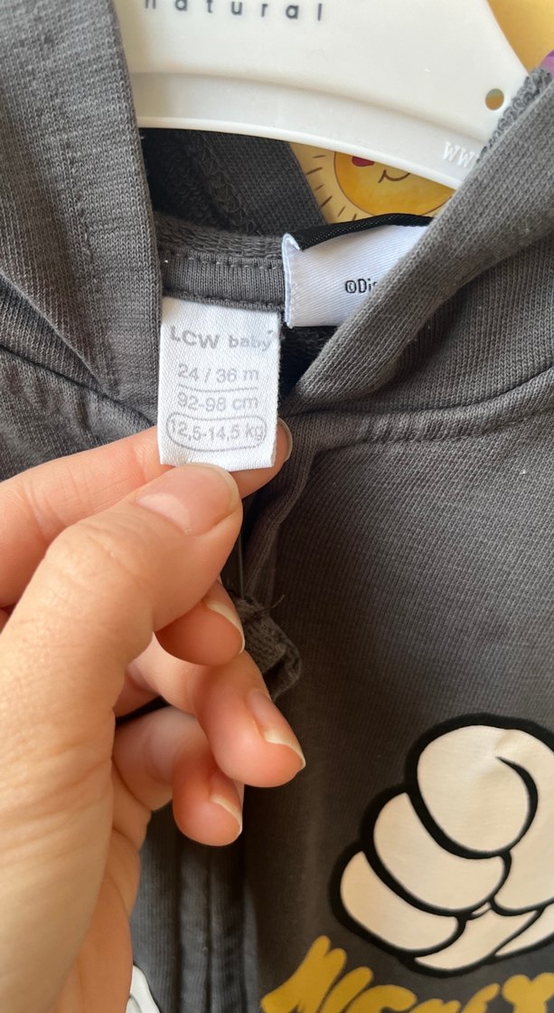 Kapüşonlu Mickey Baskılı Gri Erkek Çocuk Sweatshirt - Görsel 3