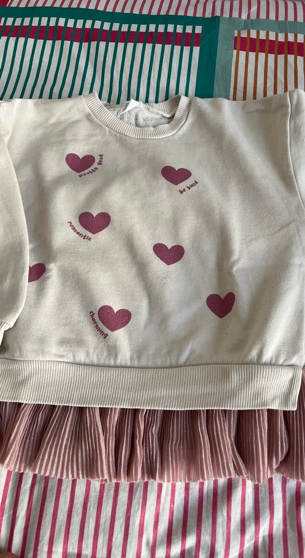 Kız Çocuk Pembe Renkli Pamuklu Sweatshirt - Görsel 4