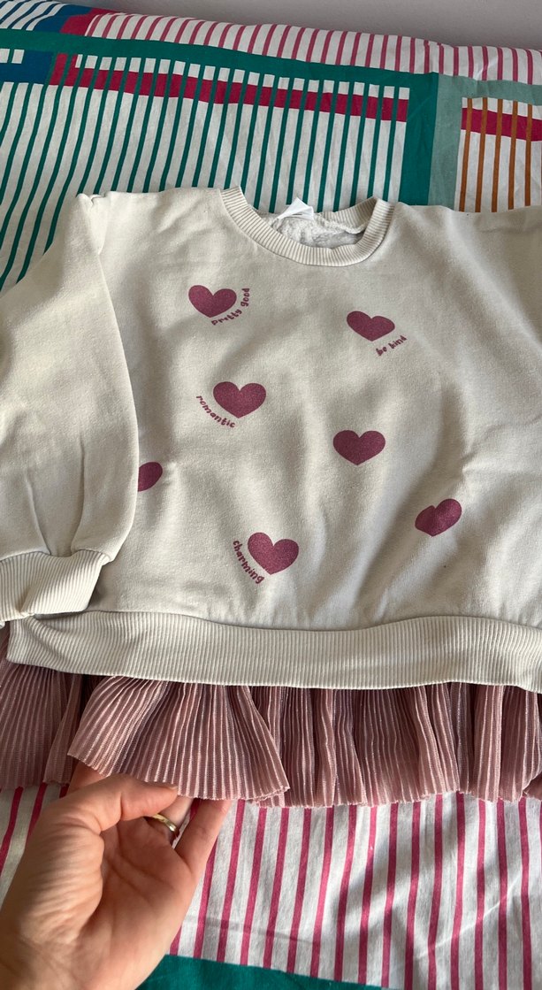 Kız Çocuk Pembe Renkli Pamuklu Sweatshirt - Görsel 2