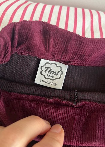 Bordo Kadife Kız Tayt - Görsel 3