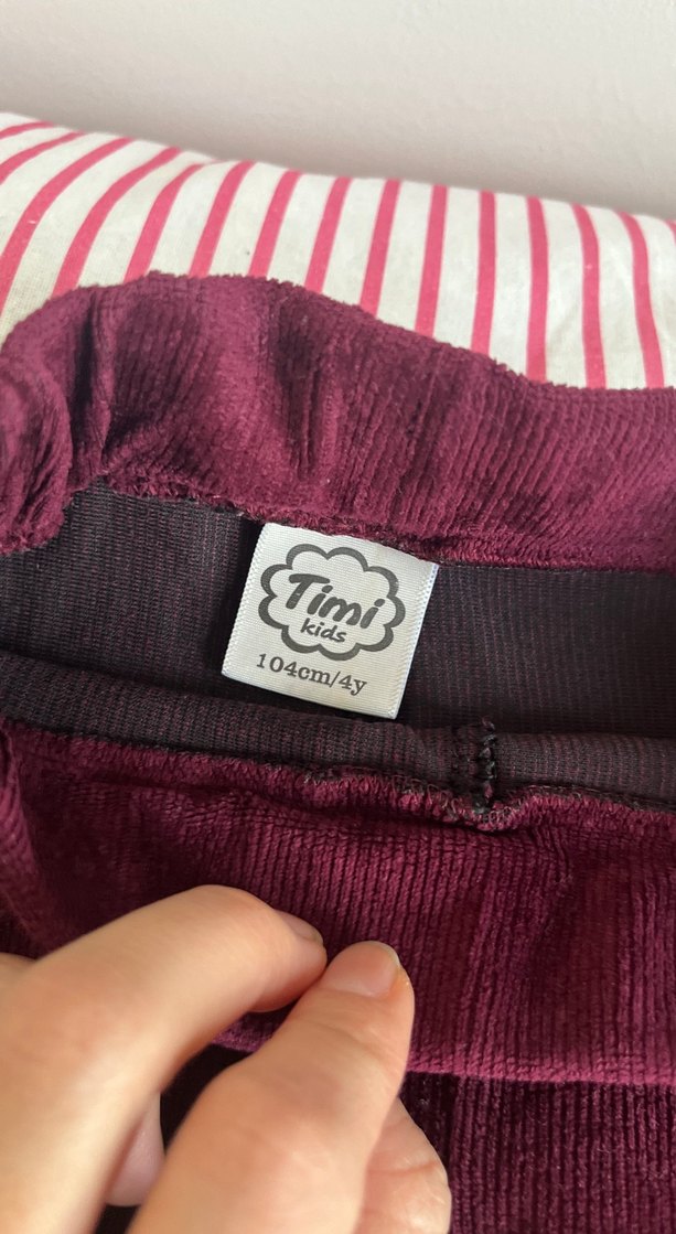 Bordo Kadife Kız Tayt - Görsel 3