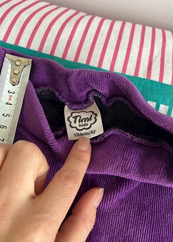Kız Çocuk Mor Elastik Kumaş Tayt - Görsel 3