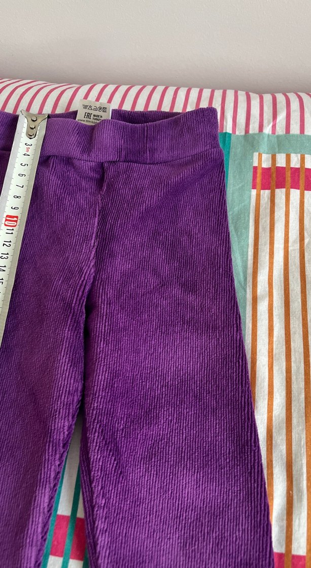 Kız Çocuk Mor Elastik Kumaş Tayt - Görsel 2