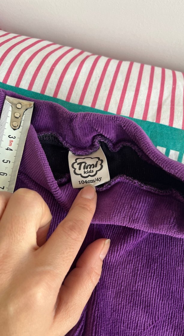 Kız Çocuk Mor Elastik Kumaş Tayt - Görsel 3