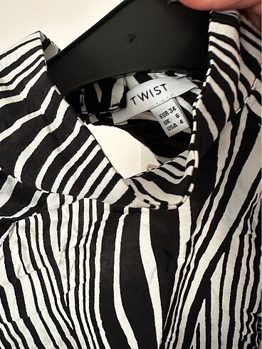 34 Beden Zebra Desen Elbise