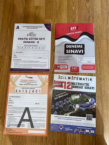 TYT AYT BRANŞ 4lü deneme seti HEDİYELİ