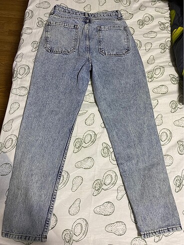 36 Beden mavi Renk Trendyolmilla çiçek nakışlı mom jeans