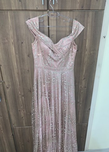 Işıltılı toz pembe uzun abiye - Görsel 6