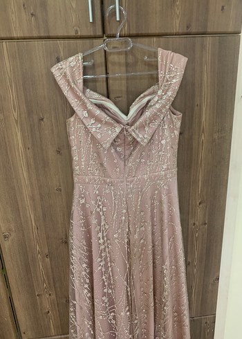 Işıltılı toz pembe uzun abiye - Görsel 9