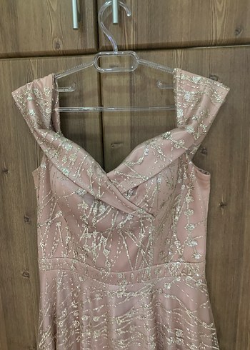 Işıltılı toz pembe uzun abiye - Görsel 2