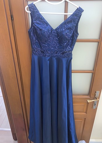 Lacivert Uzun Abiye Elbise - Görsel 5