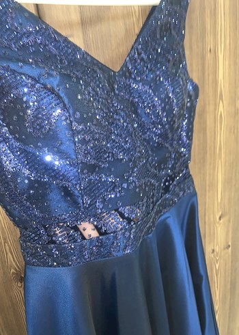 Lacivert Uzun Abiye Elbise - Görsel 2