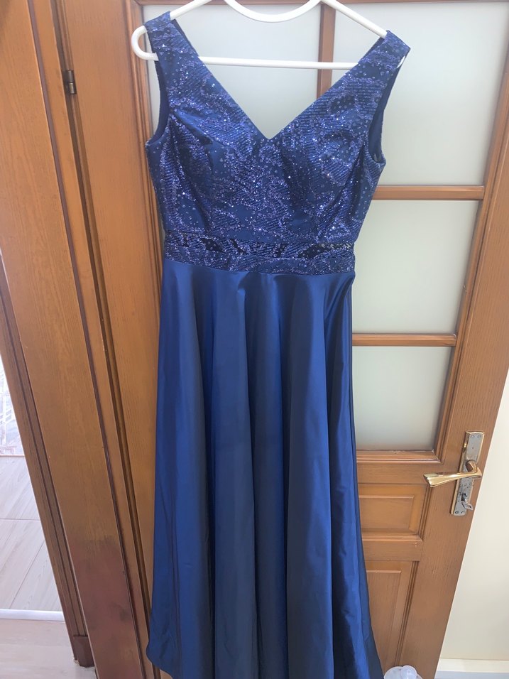 Lacivert Uzun Abiye Elbise - Görsel 5