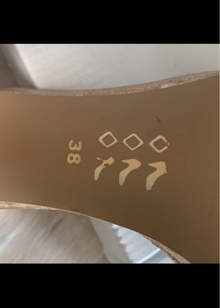 Gold kalın topuk ayakkabı - Görsel 5