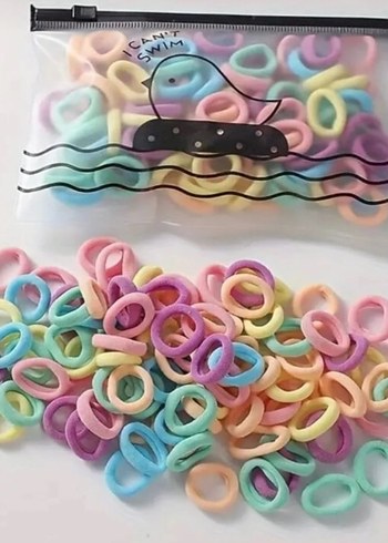 Makyaj çantalı Çok Renkli Pastel Lastikli Saç Tokaları