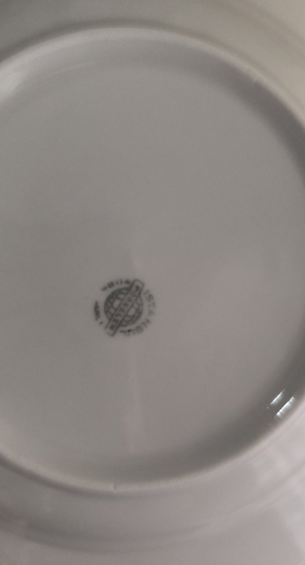 Beyaz Altın Şeritli Yemek Tabağı - Görsel 2