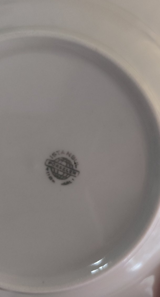 Beyaz Altın Şeritli Yemek Tabağı - Görsel 3