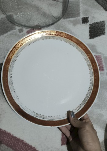 Beyaz Altın Detaylı Servis Tabağı - Görsel 3