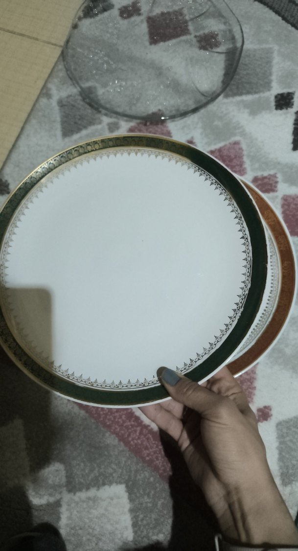 Beyaz Altın Detaylı Servis Tabağı - Görsel 2