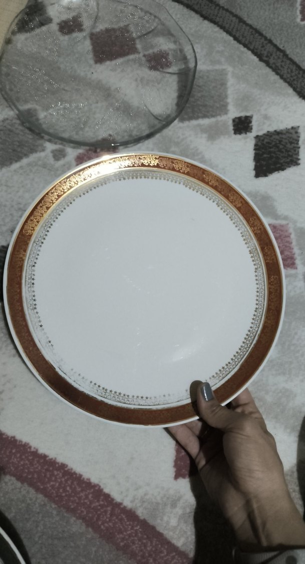 Beyaz Altın Detaylı Servis Tabağı - Görsel 3