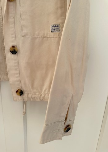 Bej Düğmeli Rahat Kadın Ceket - Görsel 3