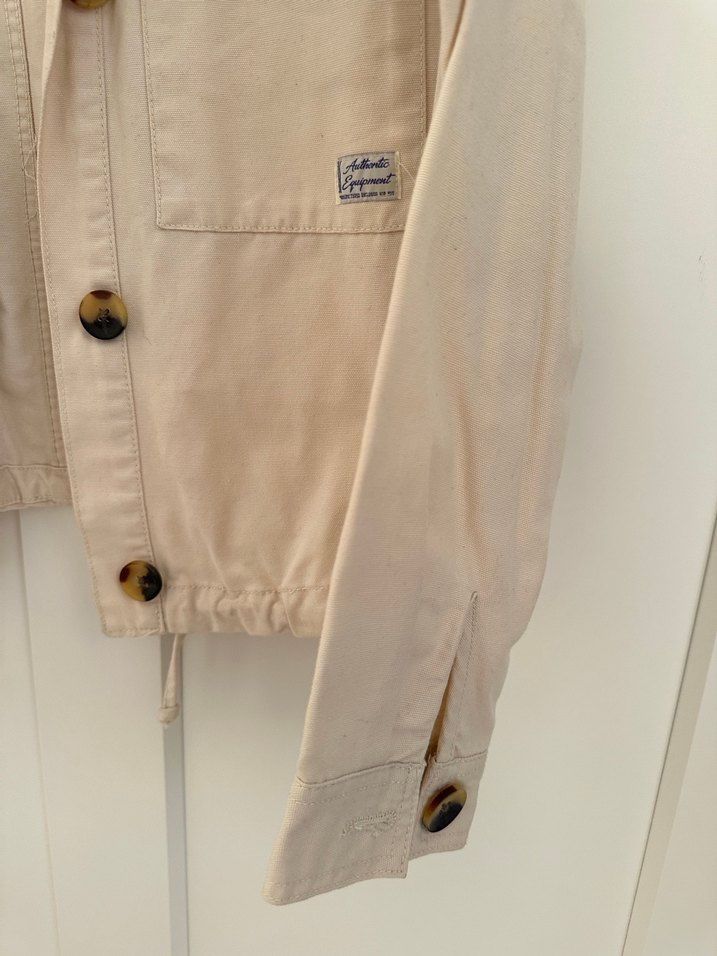 Bej Düğmeli Rahat Kadın Ceket - Görsel 3