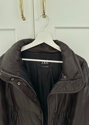 Kahverengi Deri Kadın Ceket, Kemerli, Yüksek Yaka - Görsel 7