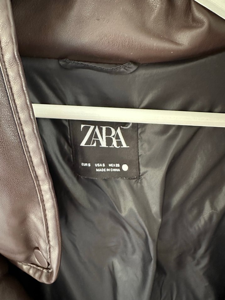 Kahverengi Deri Kadın Ceket, Kemerli, Yüksek Yaka - Görsel 2