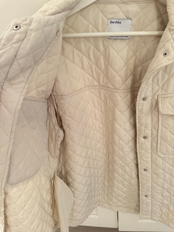 Bej Kadın Düğmeli kapitone Ceket - Görsel 4