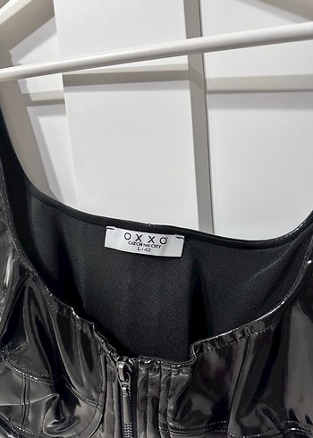 Kadın Siyah Deri Korse Bustiyer - Görsel 2