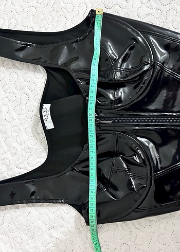 Kadın Siyah Deri Korse Bustiyer - Görsel 6