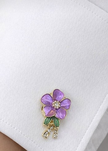 Vintage Kadın Düğme Broşları Beyaz - Görsel 2