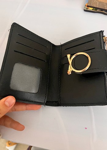 Kemer Tokalı Siyah Deri Kadın Cüzdanı - Görsel 2