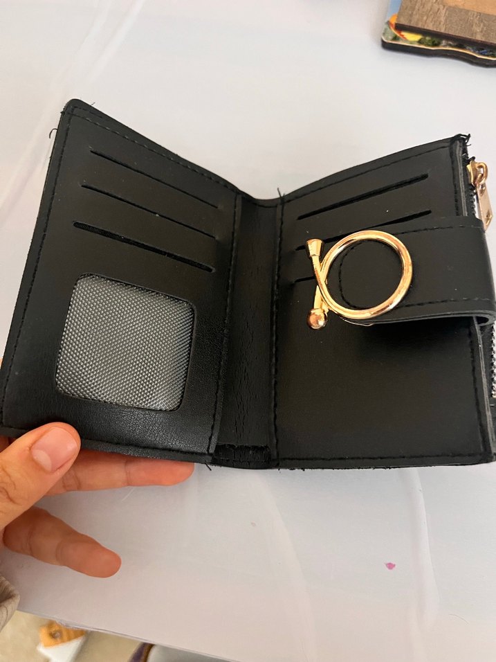 Kemer Tokalı Siyah Deri Kadın Cüzdanı - Görsel 2