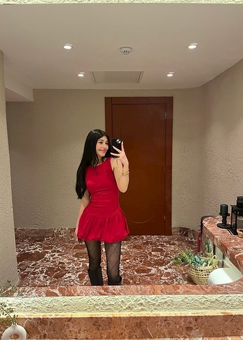 Kırmızı mini balon elbise