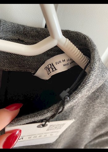 zara gri mini elbise - Görsel 4