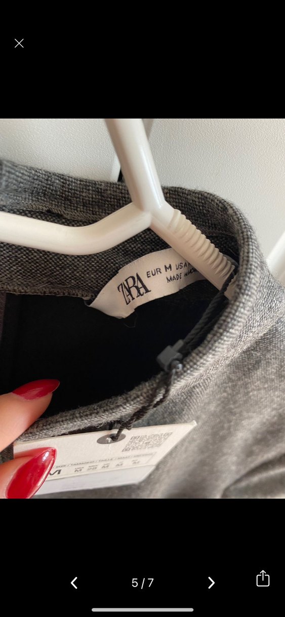 zara gri mini elbise - Görsel 4