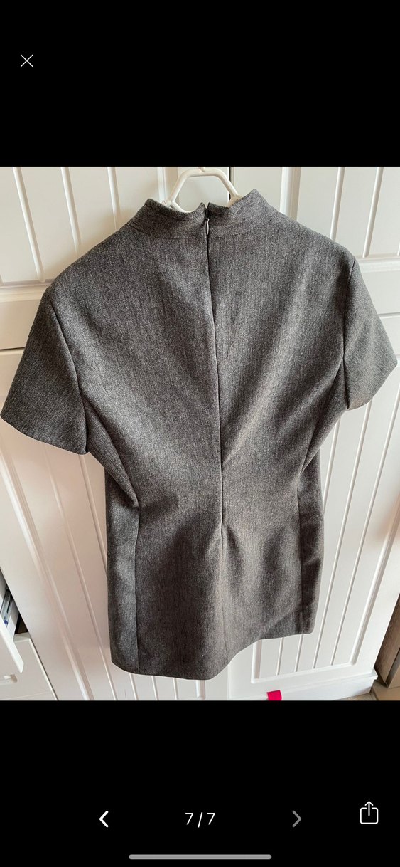 zara gri mini elbise - Görsel 5