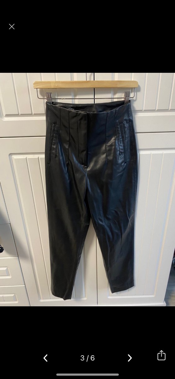 zara deri pensli pantolon - Görsel 3