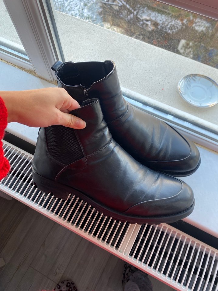 Siyah Deri Erkek Bot - Görsel 2