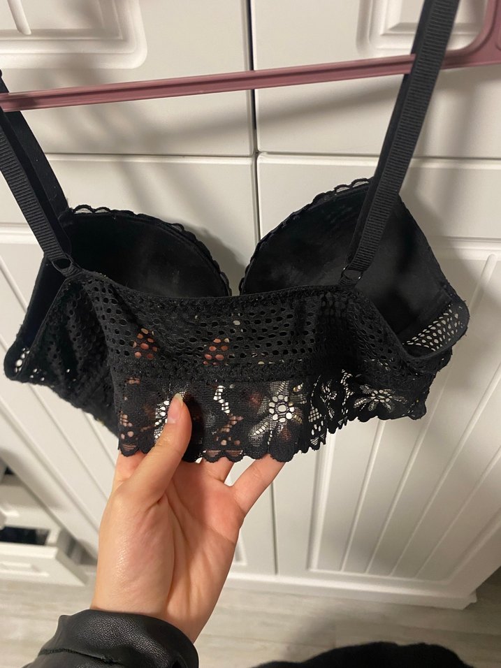 h&m siyah dantelli sütyen - Görsel 3