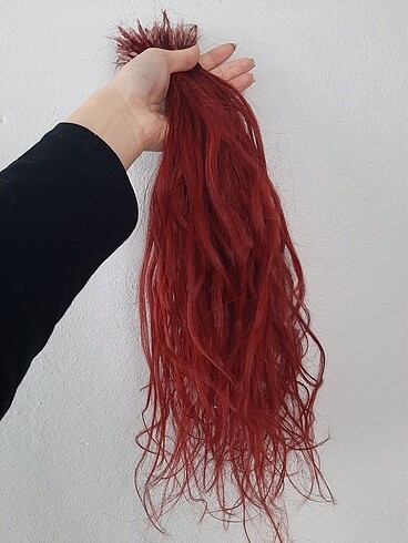  Beden Kızıl renk micro kaynak saç gerçek