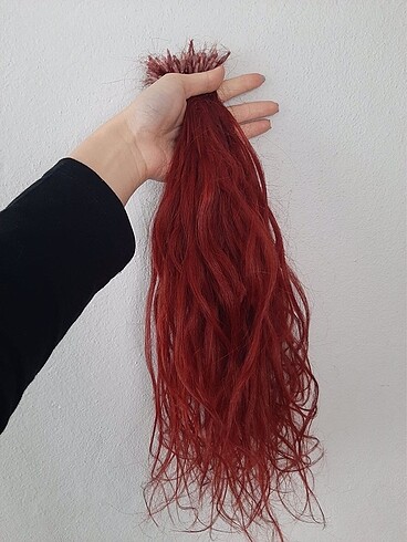 Beden Renk Kızıl renk micro kaynak saç gerçek