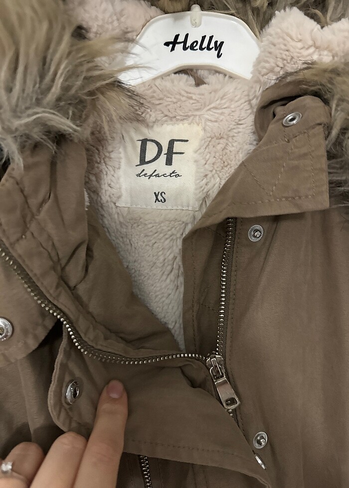 Defacto içi yünlü kaban mont tüylü - Görsel 4