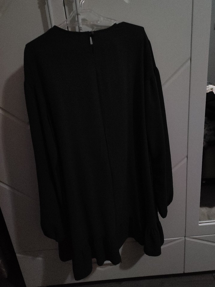 Uzun Kollu Yeşil Keten Salaş Tunik - Görsel 2