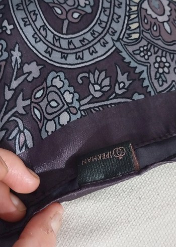 Kadın lavanta Gri İpekhan Dökümlü Şal - Görsel 2