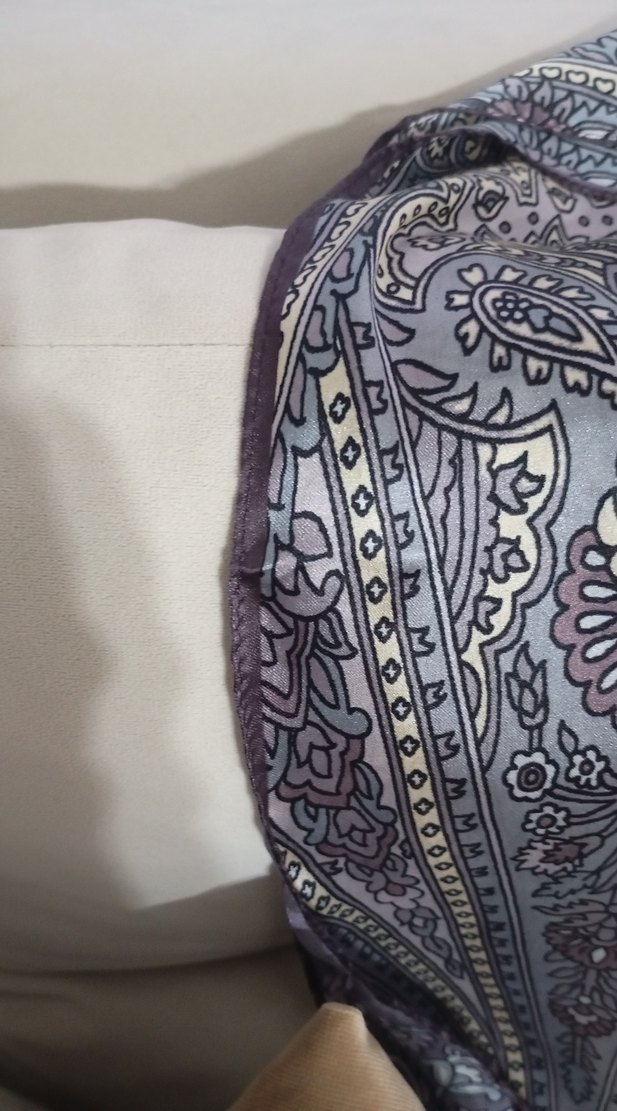 Kadın lavanta Gri İpekhan Dökümlü Şal - Görsel 3